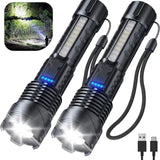 Flashlight High Lumens Brighter Tactical Flashlights with 3 Modes & Zoomable, Powerful Mini Flash Light for Emergency, Camping, Hiking