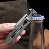 Titanium Alloy Telescopic Crowbar Camping Bottle Opener Screwdriver Wrench Outdoor EDC Hand Tools With 3 Batch Head