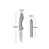 Mini Folding Titanium Knife Portable Pocket Knife Camping Food Processing Food Construction Repair Outdoor Equipment Keychain Mouth