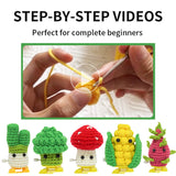 The Wawaji Beginners Crochet Kit with Easy Peasy Yarn Vegetable Family - with Step-by-Step Video Tutorials