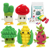 The Wawaji Beginners Crochet Kit with Easy Peasy Yarn Vegetable Family - with Step-by-Step Video Tutorials