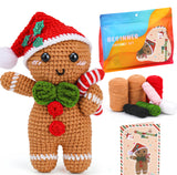 Christmas Snowman Crochet Kit for Beginners, Crochet Starters Kit Adult, Complete Little Snowman Craft Knitting Kit with Crochet Hooks Yarns Step-by-Step Video Tutorials