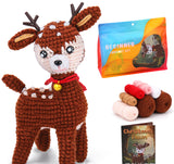 Christmas Snowman Crochet Kit for Beginners, Crochet Starters Kit Adult, Complete Little Snowman Craft Knitting Kit with Crochet Hooks Yarns Step-by-Step Video Tutorials