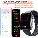 ECG smart watch with blood pressure monitor body temperature blood glucose heart rate blood oxygen