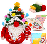 Christmas Snowman Crochet Kit for Beginners, Crochet Starters Kit Adult, Complete Little Snowman Craft Knitting Kit with Crochet Hooks Yarns Step-by-Step Video Tutorials