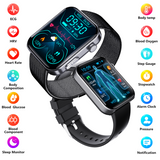 ECG smart watch with blood pressure monitor body temperature blood glucose heart rate blood oxygen