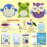 WAWAJI Animals Kit, Crochet Kit for Beginners, Crochet Starter Learn to Crochet Set with Step-by-Step Video Tutorials Instructions, Yarn, Hook, Instruction, and Accessories