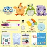 WAWAJI Animals Kit, Crochet Kit for Beginners, Crochet Starter Learn to Crochet Set with Step-by-Step Video Tutorials Instructions, Yarn, Hook, Instruction, and Accessories