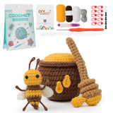 WAWAJI Animals Kit, Crochet Kit for Beginners, Crochet Starter Learn to Crochet Set with Step-by-Step Video Tutorials Instructions, Yarn, Hook, Instruction, and Accessories