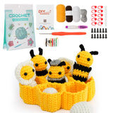 WAWAJI Animals Kit, Crochet Kit for Beginners, Crochet Starter Learn to Crochet Set with Step-by-Step Video Tutorials Instructions, Yarn, Hook, Instruction, and Accessories