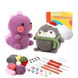 The Woobles Beginners Crochet Kit with Easy Peasy Yarn，Crochet Animal Kit, Knitting Kit with Yarn, Polyester Fiber