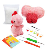 The Woobles Beginners Crochet Kit with Easy Peasy Yarn，Crochet Animal Kit, Knitting Kit with Yarn, Polyester Fiber