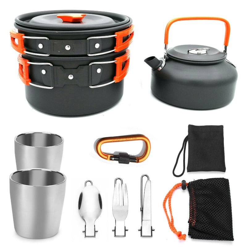 Portable Camping Cookware Set - Lightweight and Durable Outdoor Pots and  Pans for Picnics and Camping Trips